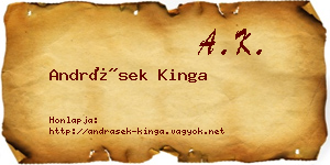 Andrásek Kinga névjegykártya