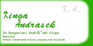 kinga andrasek business card